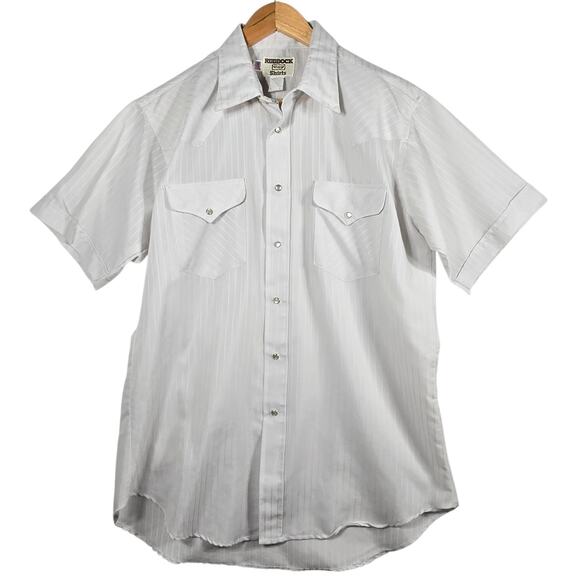 Vintage Ruddock Shirt Mens Large Western Pearl Snap Short Sleeve Made in USA 90s - Picture 1 of 11